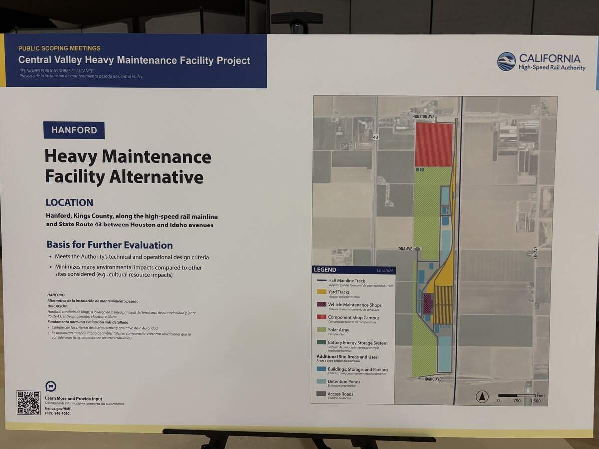 California High-Speed Rail seeks public comments on two proposed Central Valley heavy maintenance facility sites near Fresno and Hanford. Submit input by Sept. 14.